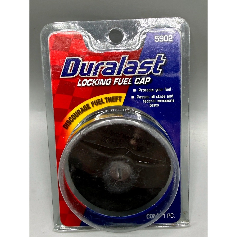 Duralast 5902 Locking Fuel Cap Black Anti-Theft Gas Tank Cover with 2 Keys NEW